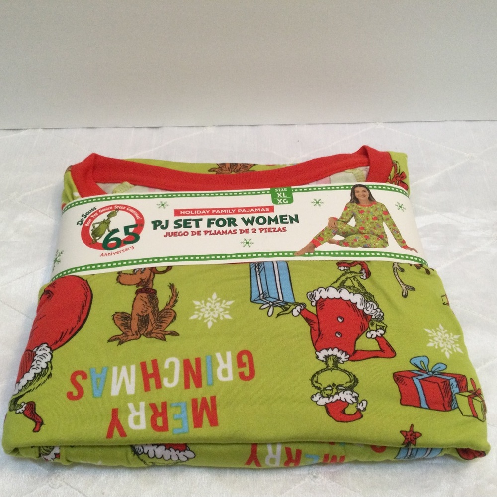 Dr Seuss/Grinch pajama set for women. XL. New